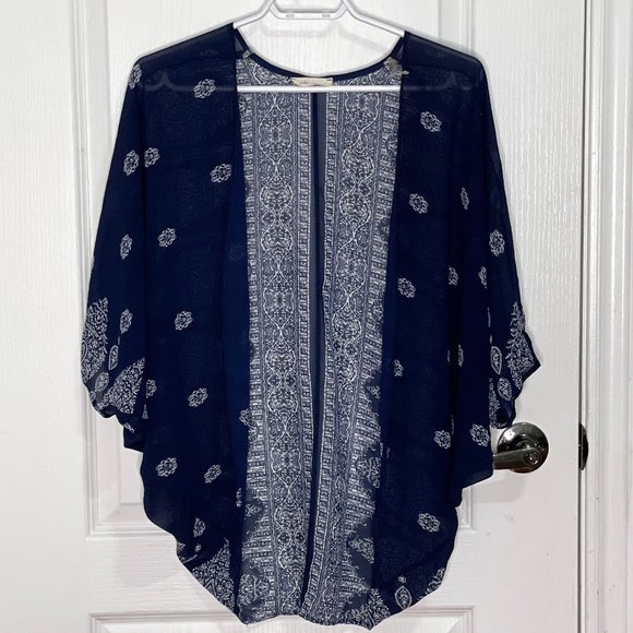 Navy Blue WILLOW PATTERN swimsuit coverup - Picture 1 of 2